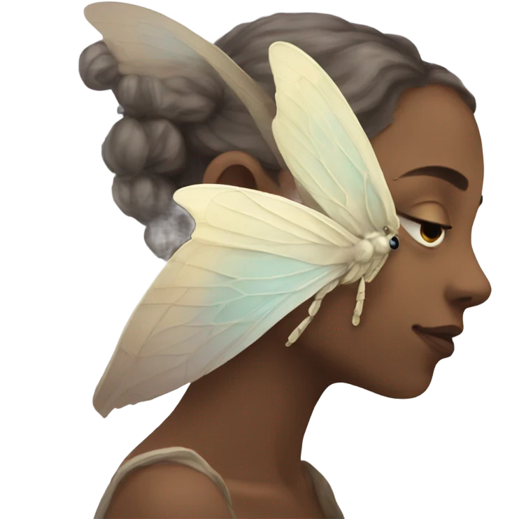 Ethereal moth side profile emoji