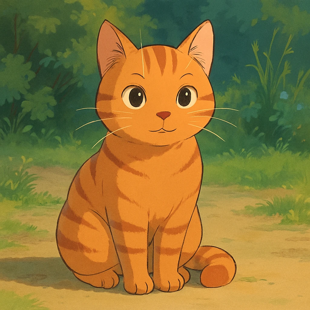 a cat in ghibli style emoji