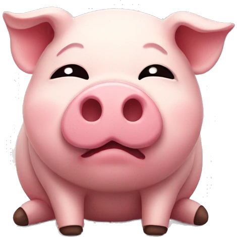 Cute piggy with a hurt around emoji