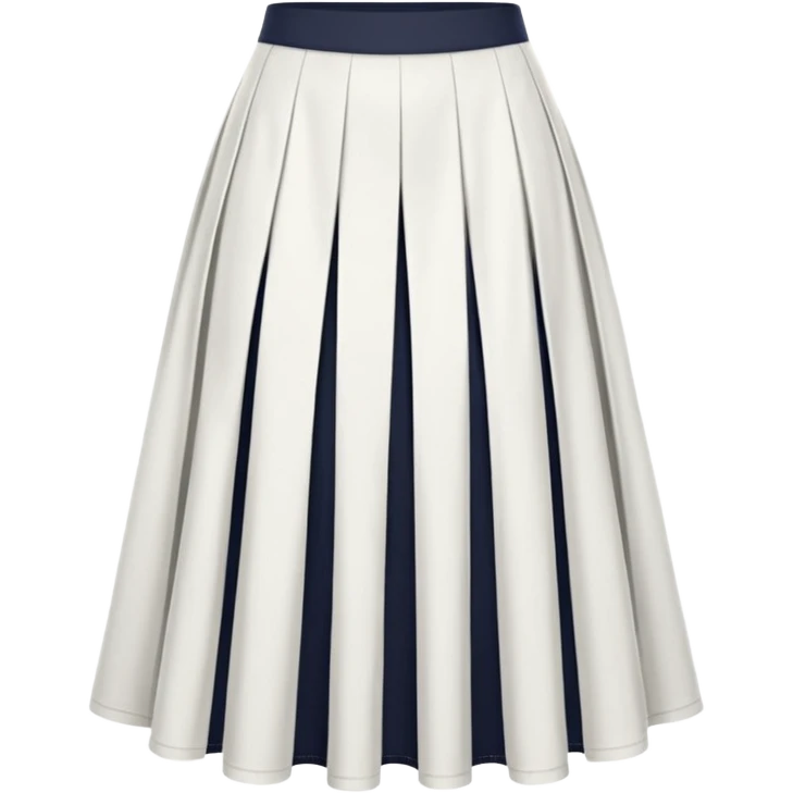 create a white midi skirt whitout pleats emoji