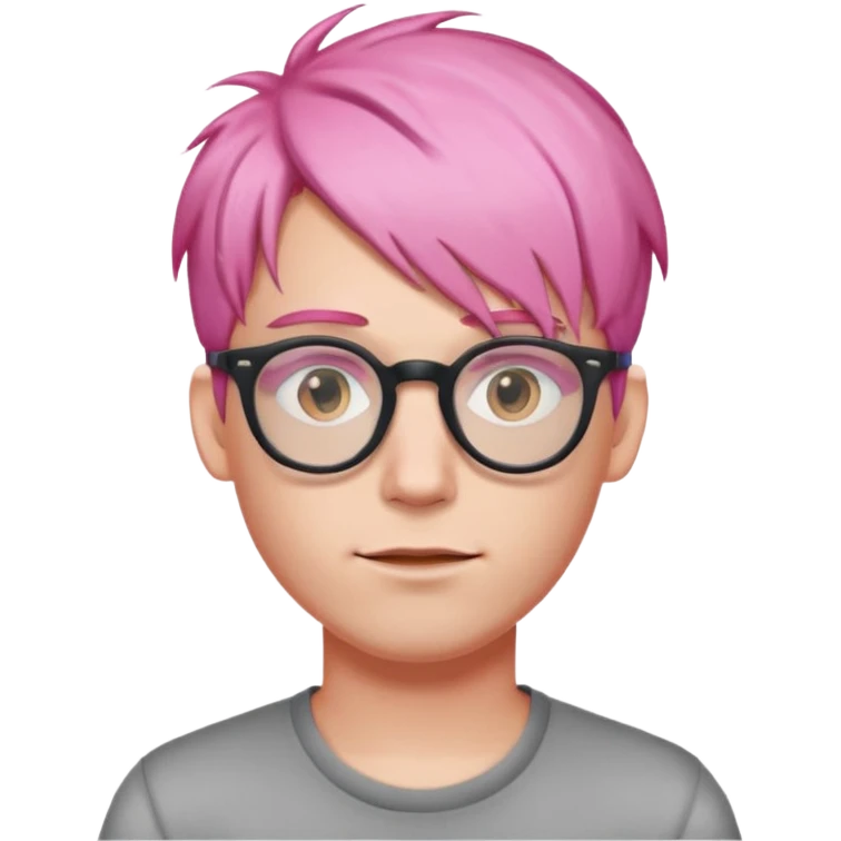 pink haired guy with cool spectacles emoji
