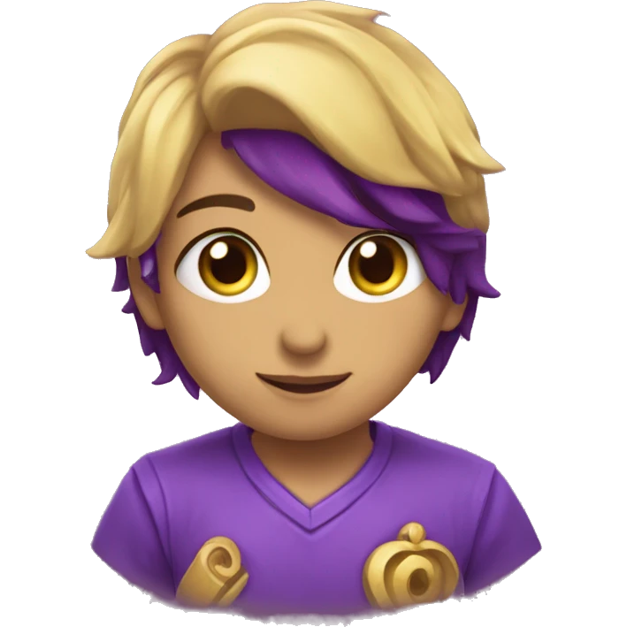 corazon violeta con una flecha emoji