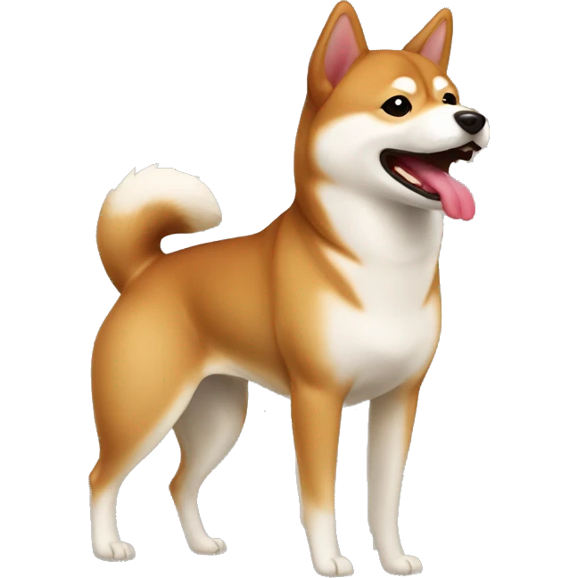 Brown Shiba Inu whit extra long side tongue  emoji