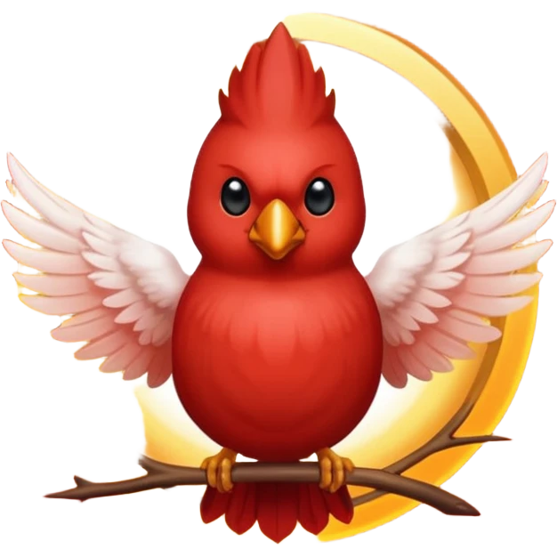 cardinal with a heaven halo emoji