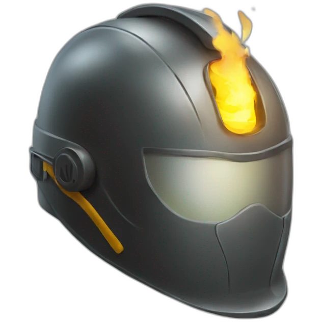 Helmet with torch light emoji
