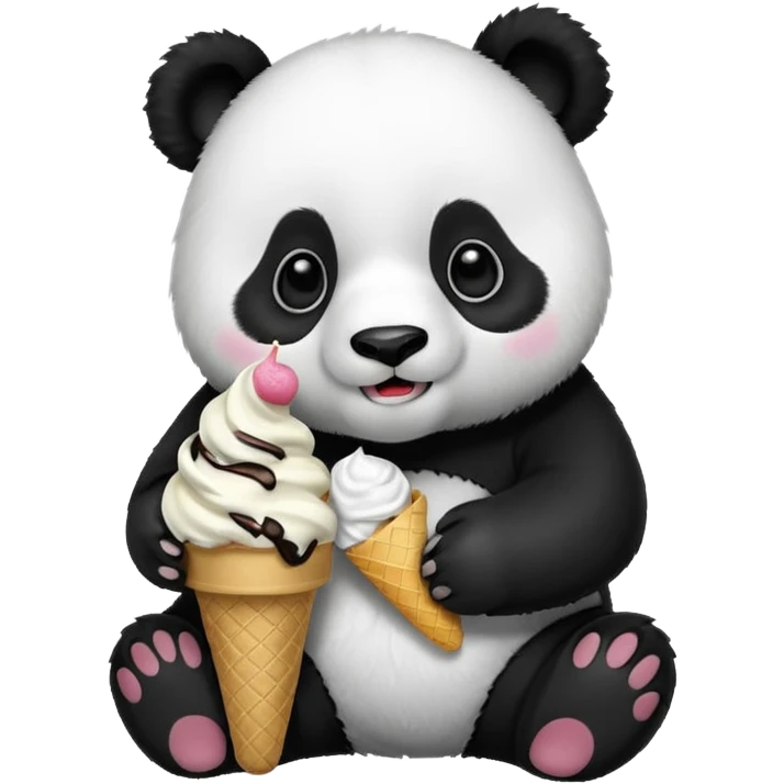 Panda eating ice cream emoji