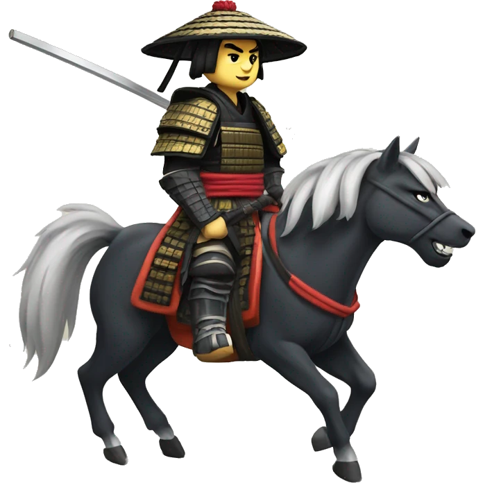 shogun samurai on wild wolf emoji