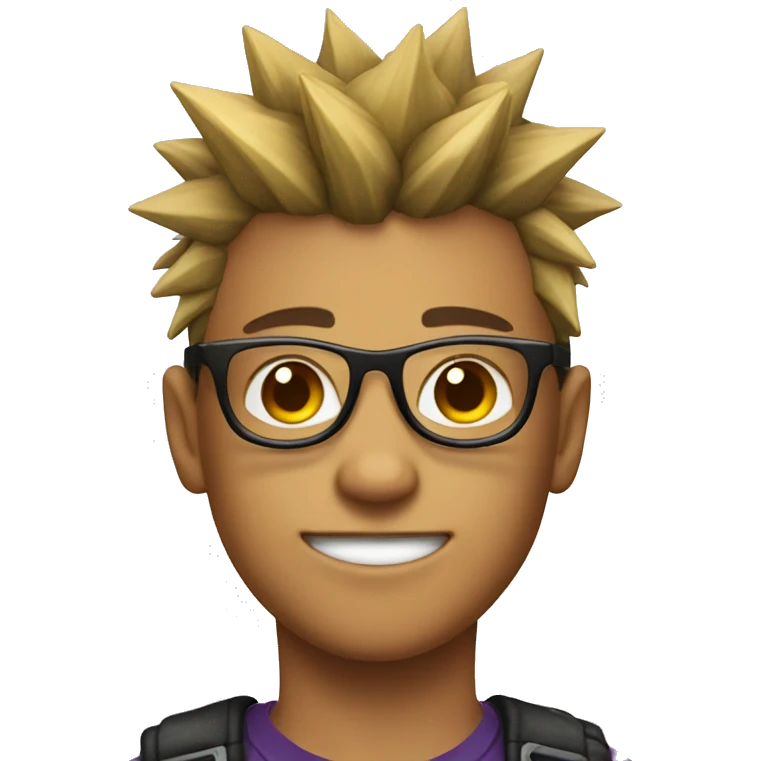 A cool teen with spikey hair and glasses  emoji