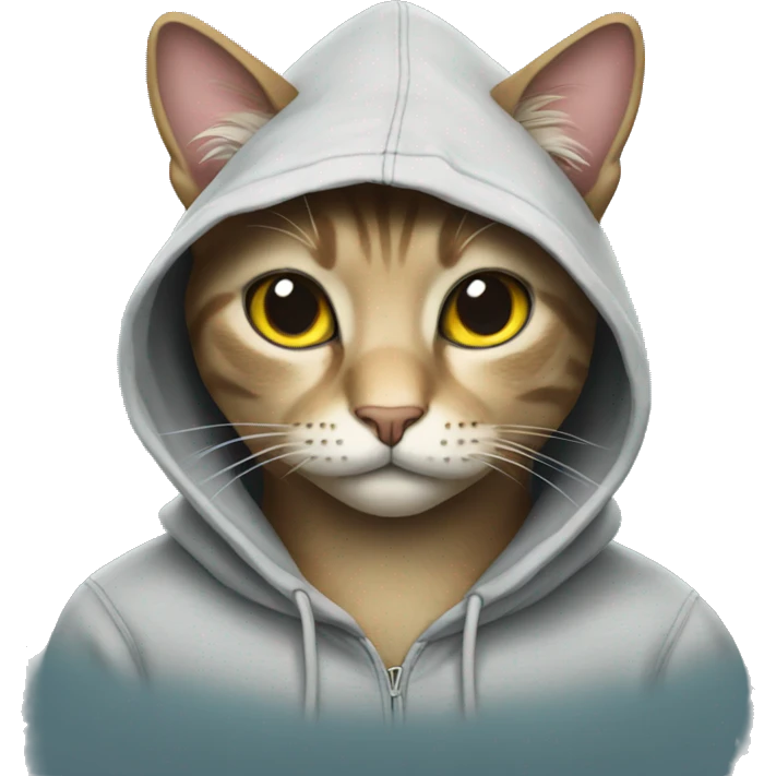 Cat wearing hoodie emoji