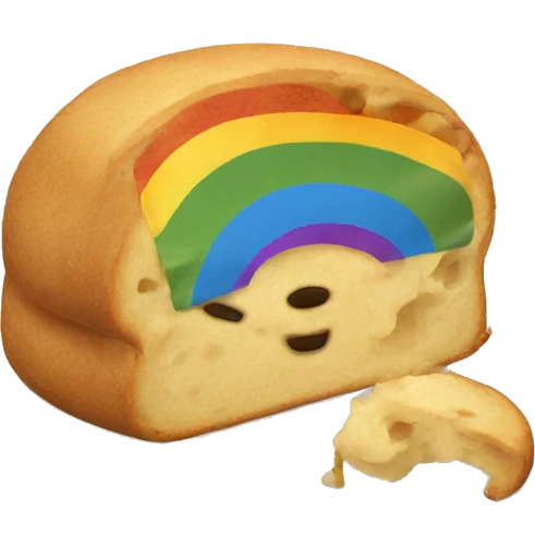 Rainbow with potluck emoji