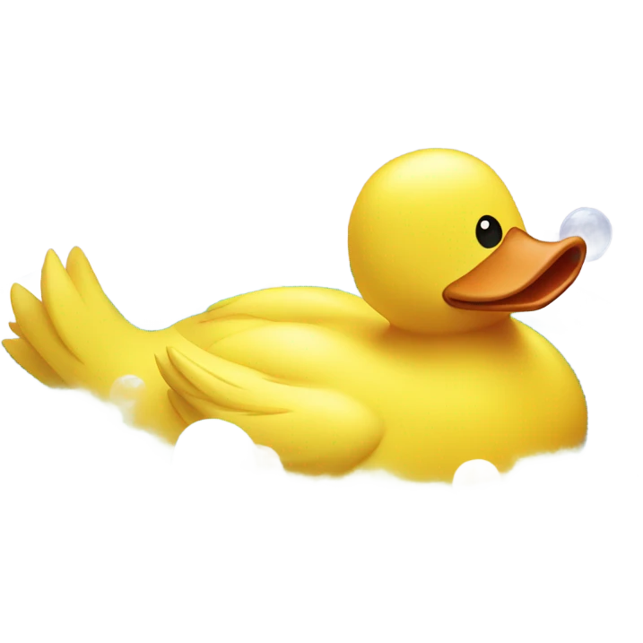 Yellow duck with bubbles in bath emoji