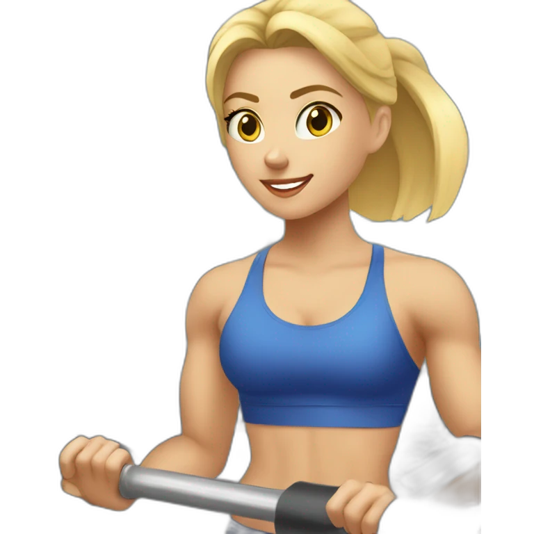 blonde girl training in gym  emoji