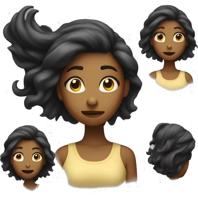 A girl huffing her hair  emoji