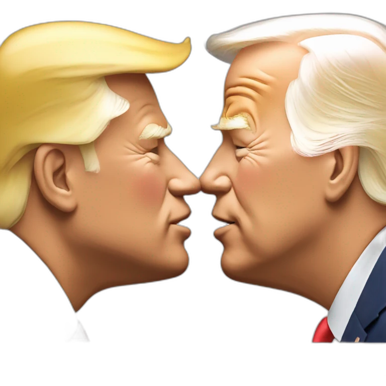 trump and biden kissing emoji