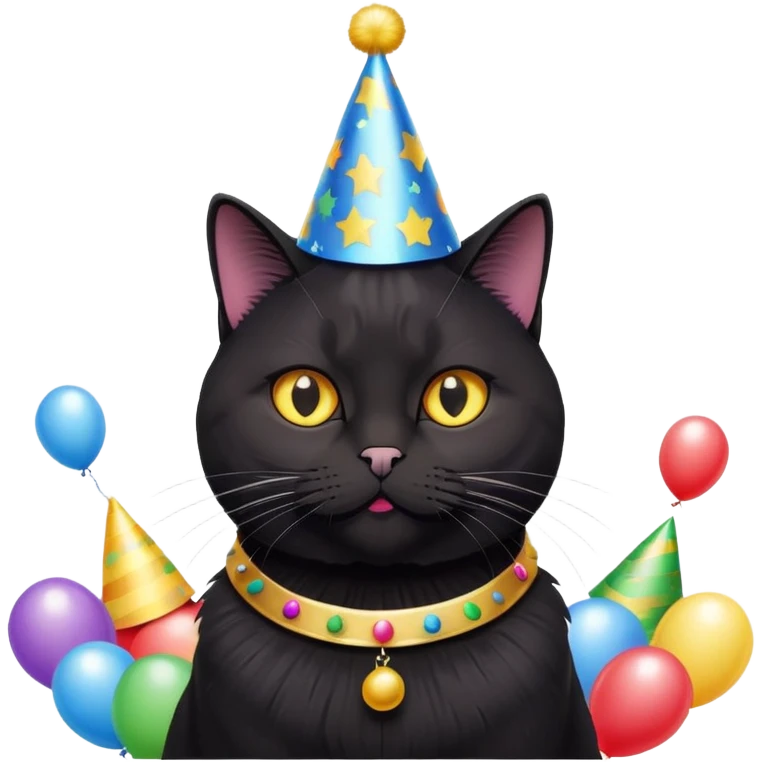British black cat birthday  emoji