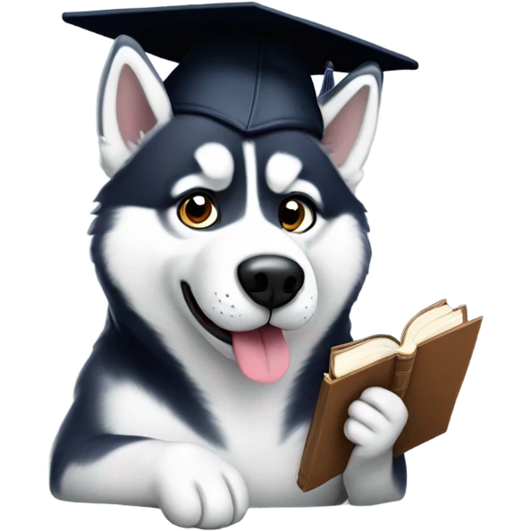 Academic husky emoji