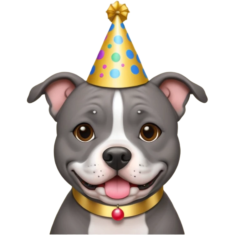 GREY STAFFORDSHIRE BULL TERRIER NEW YEARS emoji