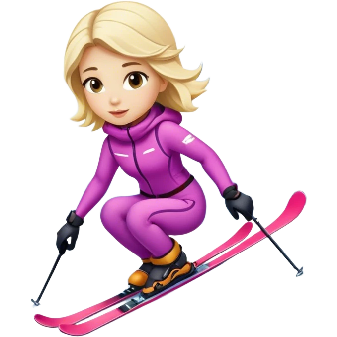 Blond girl is skingung in the alps emoji
