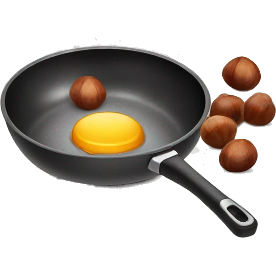 frying pan with chestnuts
 emoji