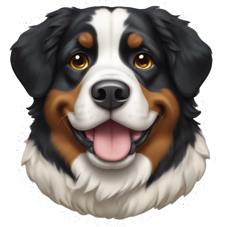 Bernese mountain dog in cow costume emoji