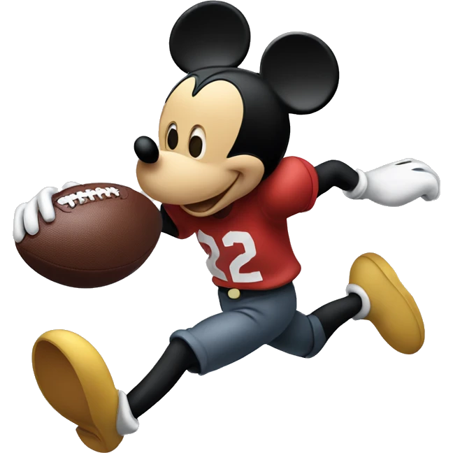 Mickey Mouse running with a football in his hand emoji