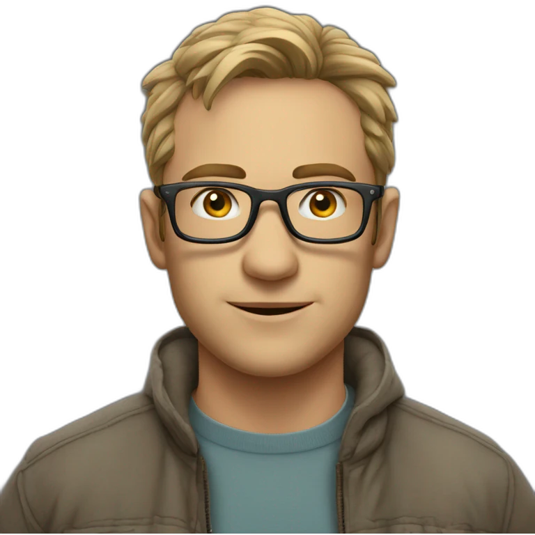 Mann it Brille, weni Haar emoji