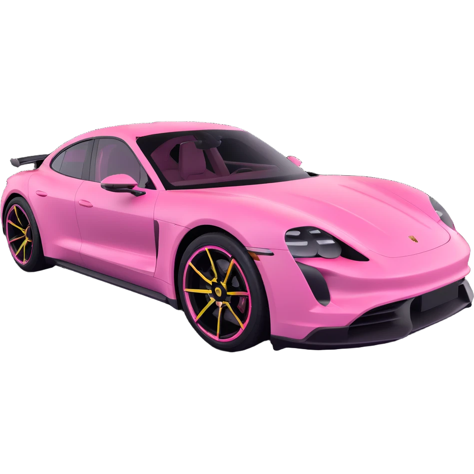 pink porsche taycan electric sports car emoji