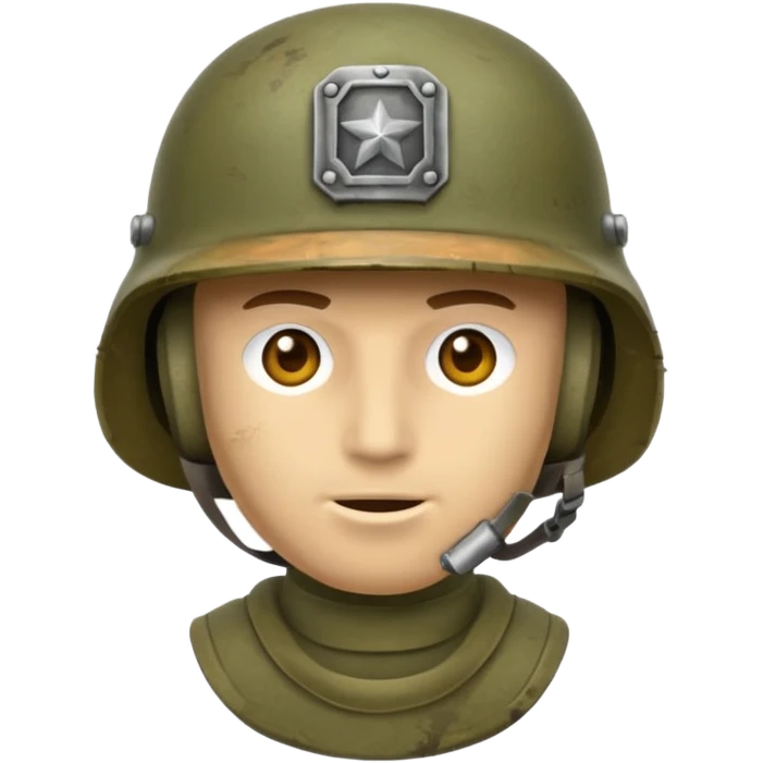 Make an army soldier helmet with a face emoji