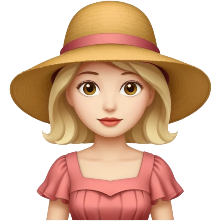 woman dress and hat emoji
