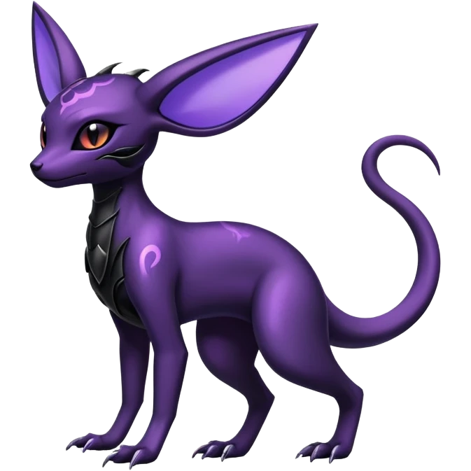 Shiny Edgy Gothic Futuristic Salandit-Umbreon-Espeon-Hybrid (Full body) emoji
