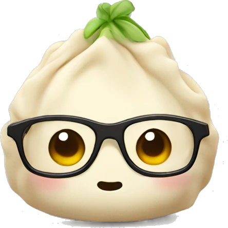 cute dumpling with glasses emoji