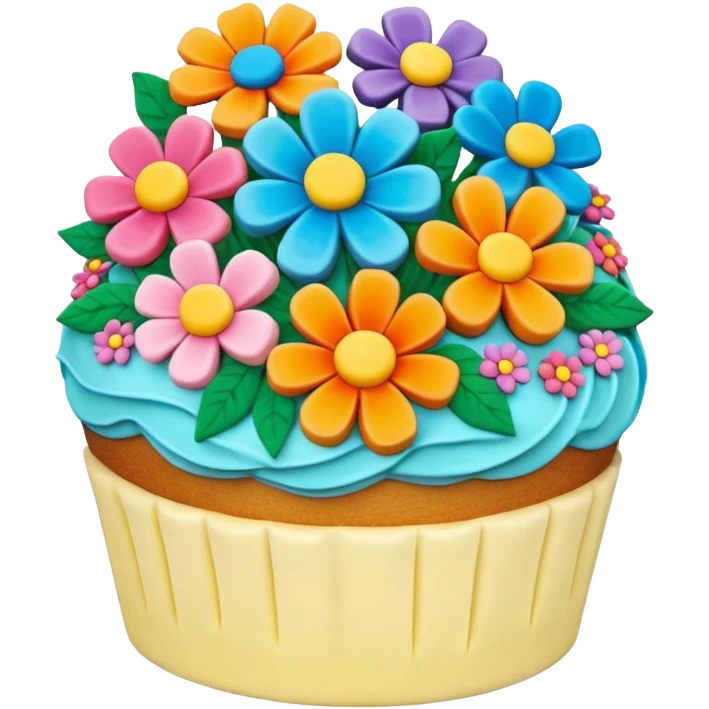 cake in the shape of a bouquet of flowers emoji