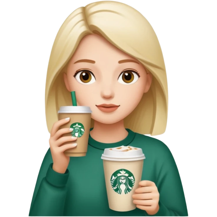 clean girl drinking starbucks emoji