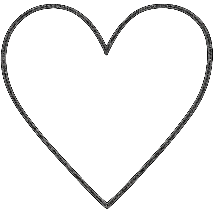 hand drawn outlined heart icon emoji