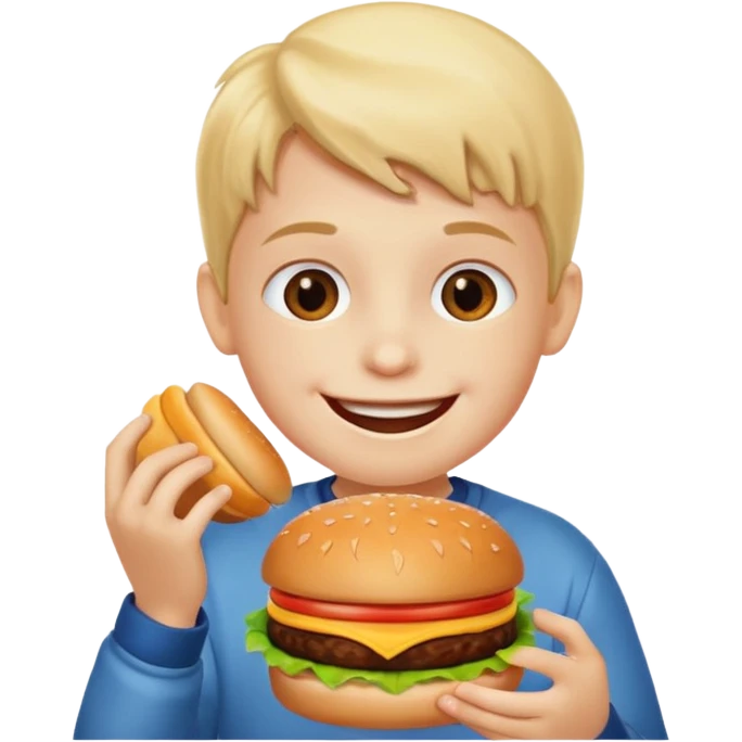 kid with hamburgers emoji