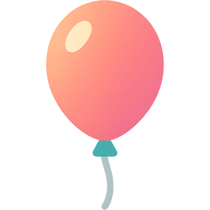 colorful balloon icon, simple and cheerful emoji