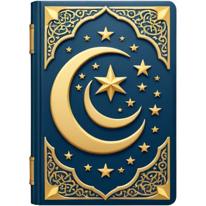 Closed Quran with the Islamic Symbol on it (moon and star) emoji