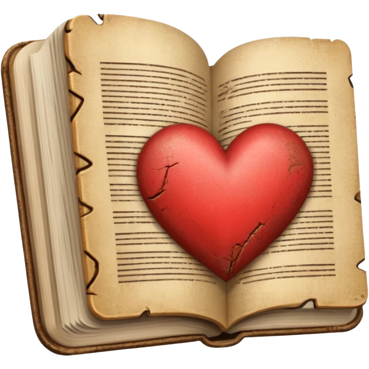 The beige bookish heart  emoji