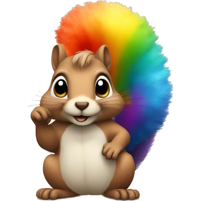 Squirrel with rainbow Afro  emoji