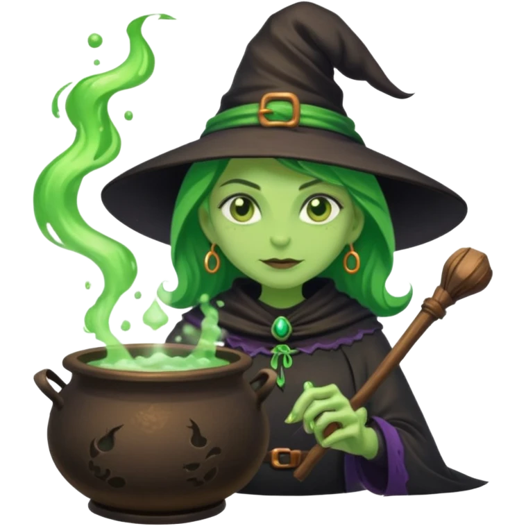 green witch cooking potion emoji