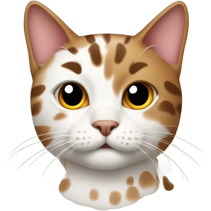 cat with white, red and brown spots emoji