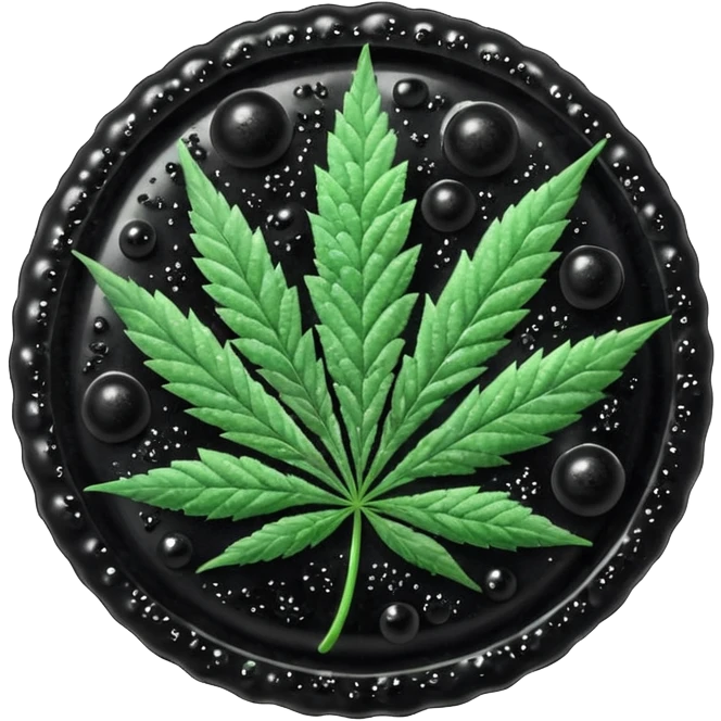 frozen caviar with cannabis leaf emoji