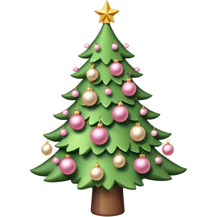 light green and light pink xmas tree emoji
