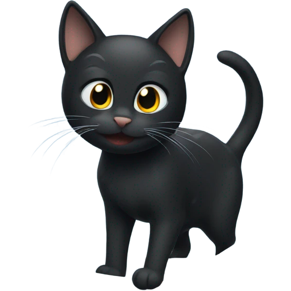 Black cat playing in the snow emoji
