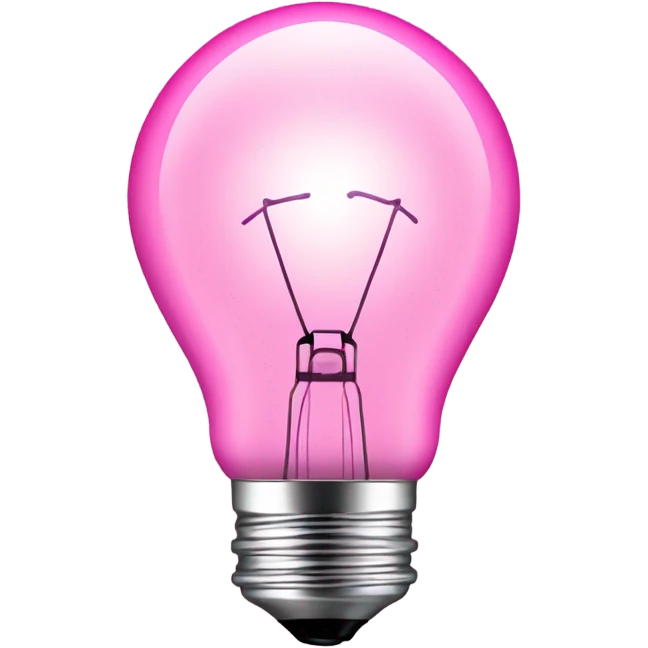 A fully pink light bulb, including the glass and metallic base emoji