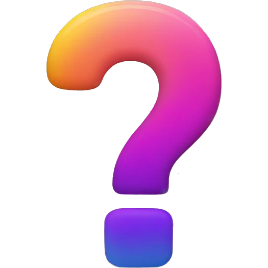 Colorful gradient question mark emoji