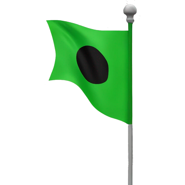 Green flag black and white emoji