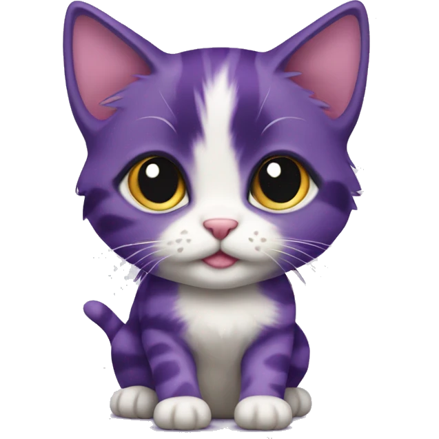 purple calico kitten  emoji