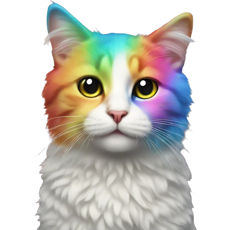 rainbow, colorful, sparkle, cute cat emoji
