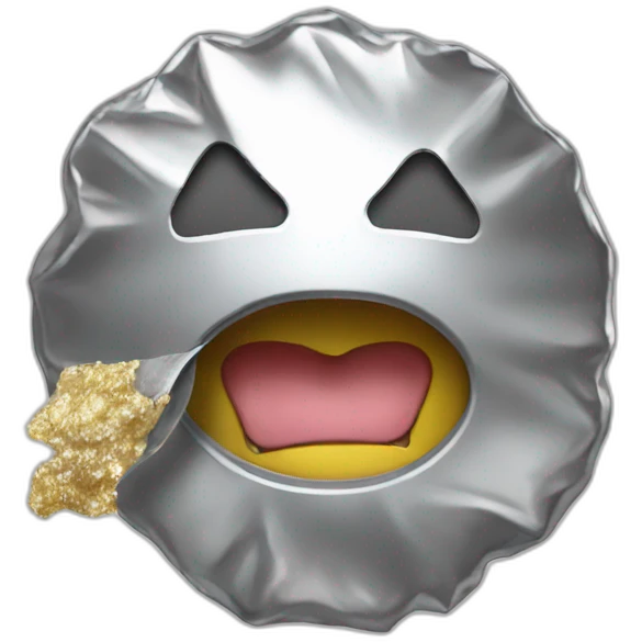 Chewing on tinfoil emoji